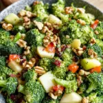 Brokkoli-Salat mit Apfel und Paprika (roh und vegan)