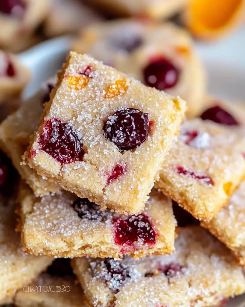 Cranberry Orange Shortbread Cookies