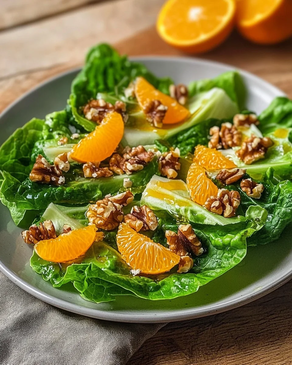 Feldsalat mit Orangen – Rezept mit Orangendressing und Walnüssen