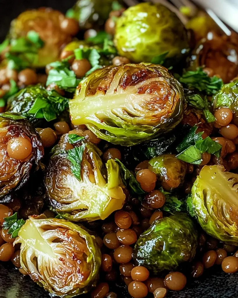 Gebratener Rosenkohl mit Berglinsen