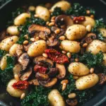 Gnocchi-Grünkohl-Pfanne mit Pilzen und getrockneten Tomaten
