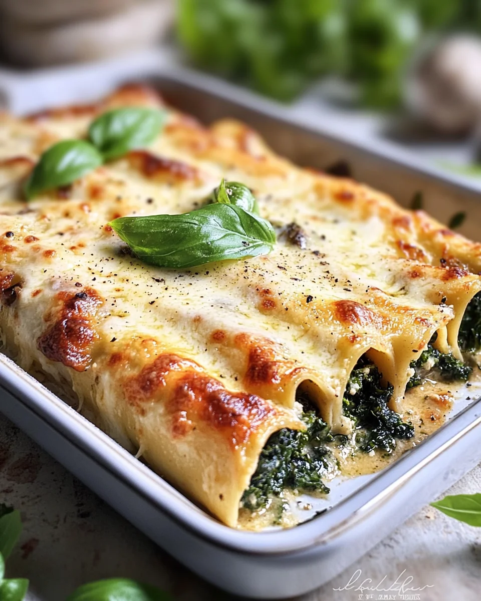 Grünkohl Cannelloni mit Champignons