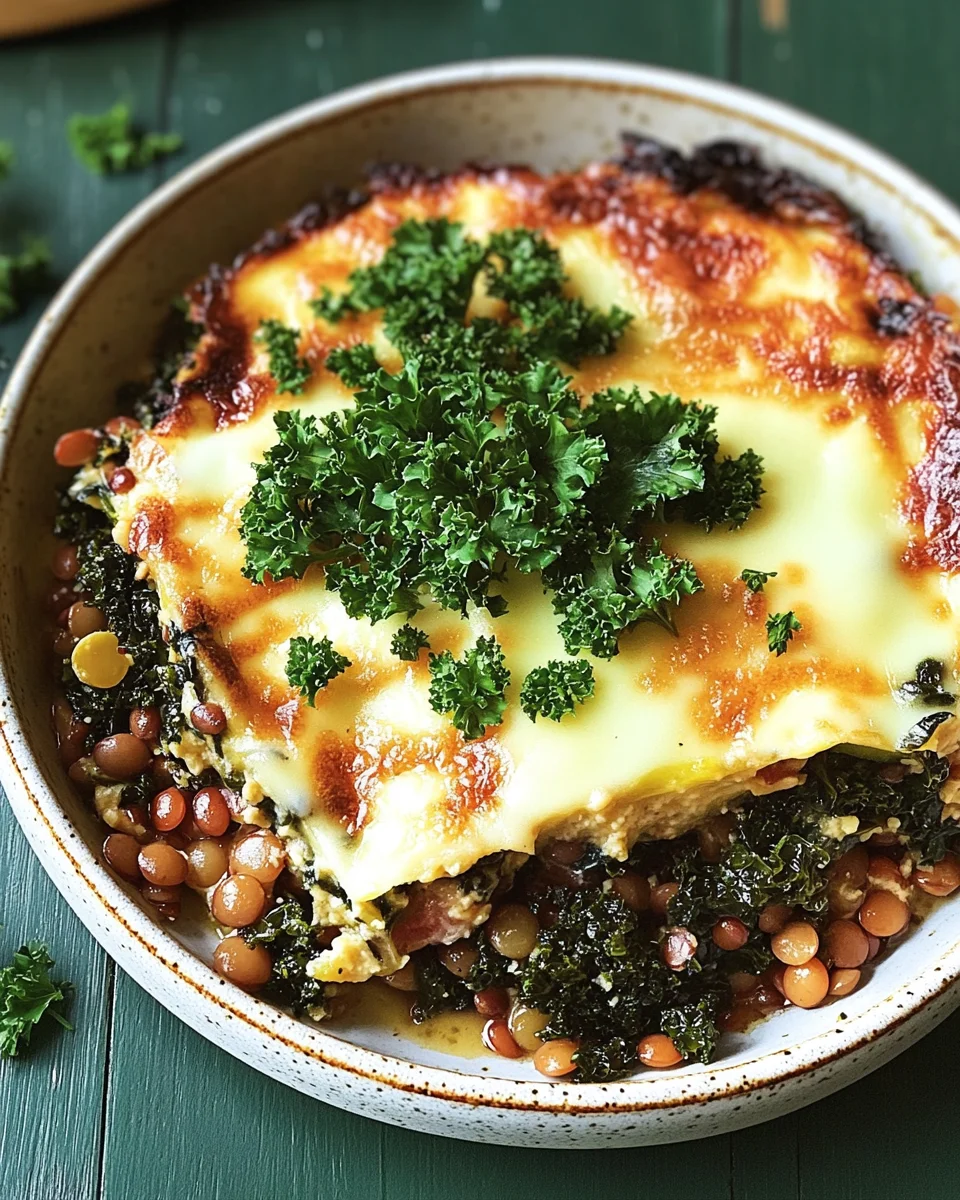 Linsen-Grünkohl-Moussaka