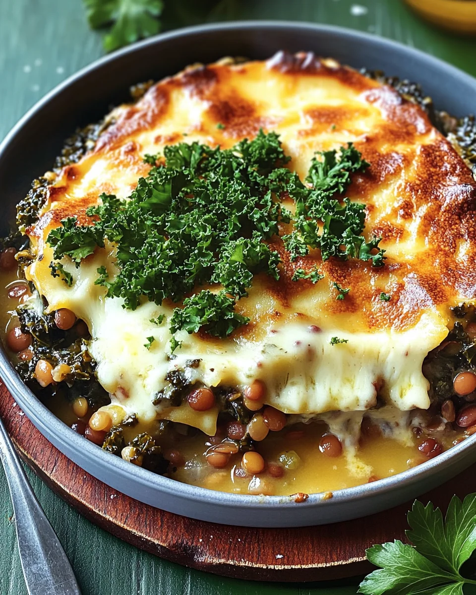 Linsen-Grünkohl-Moussaka