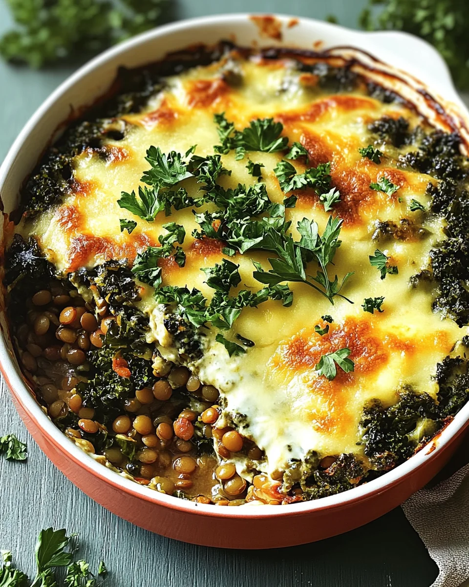 Linsen-Grünkohl-Moussaka