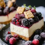 No-Bake White Chocolate Cheesecakes With Mulled Wine Fruit