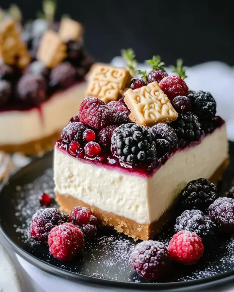 No-Bake White Chocolate Cheesecakes With Mulled Wine Fruit