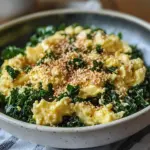 Œufs brouillés au chou kale et sésame