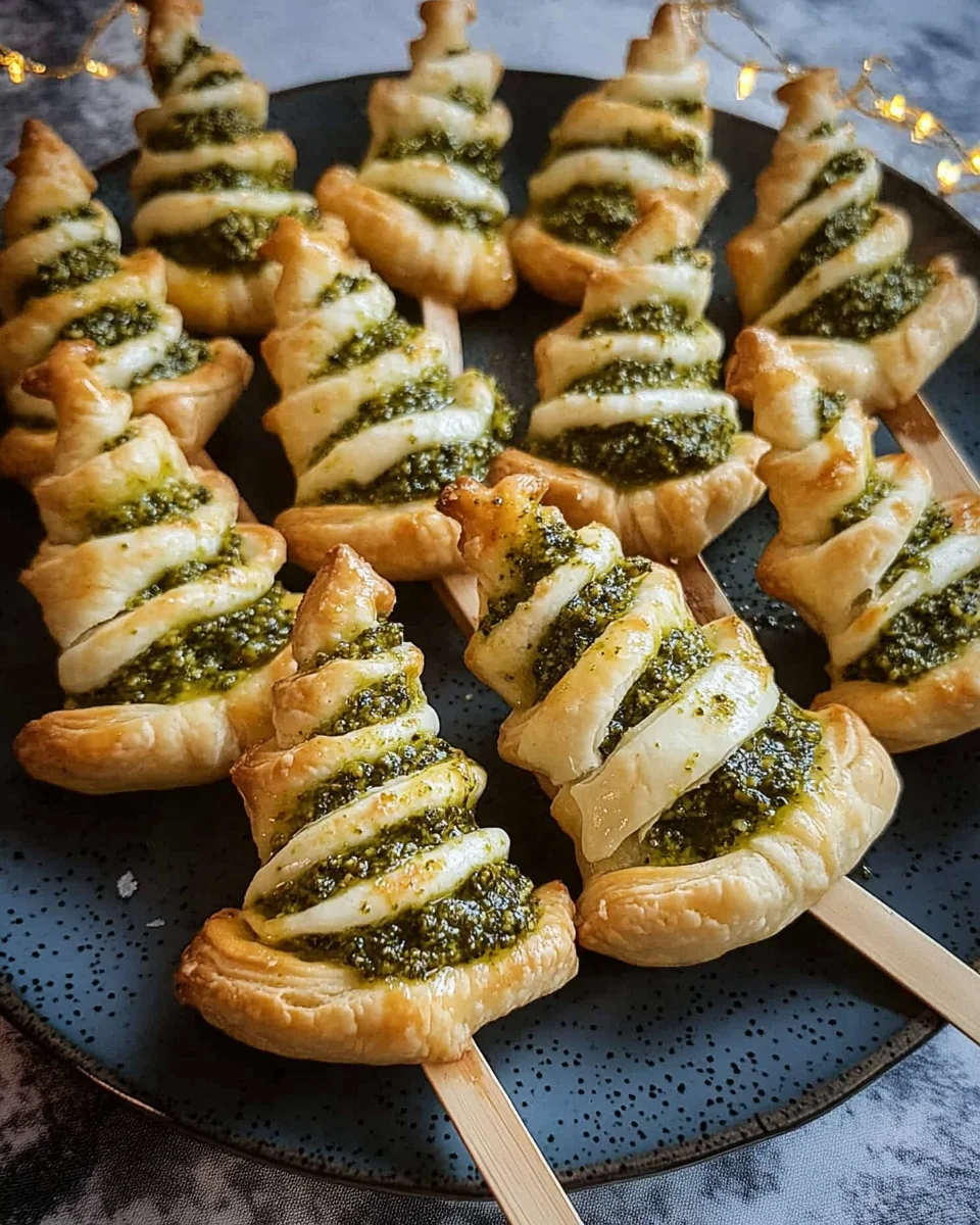 Puff Pastry Pesto Christmas Trees