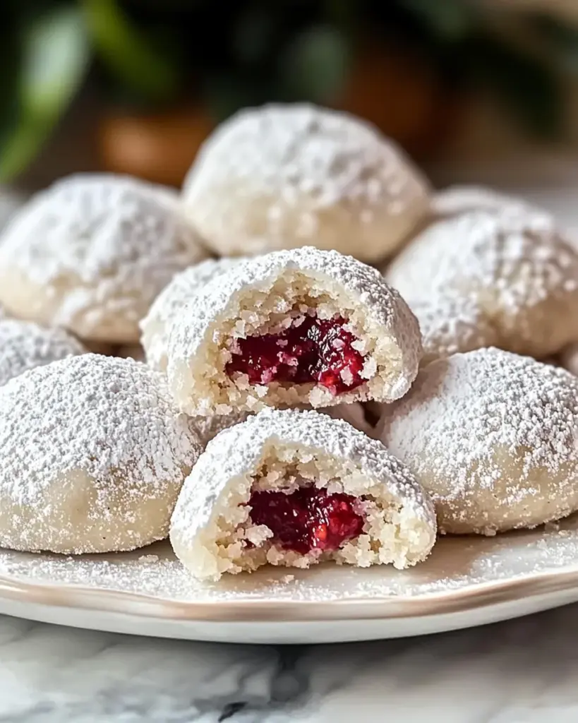 Raspberry Almond Snowball Cookies Delightful Easy Recipe