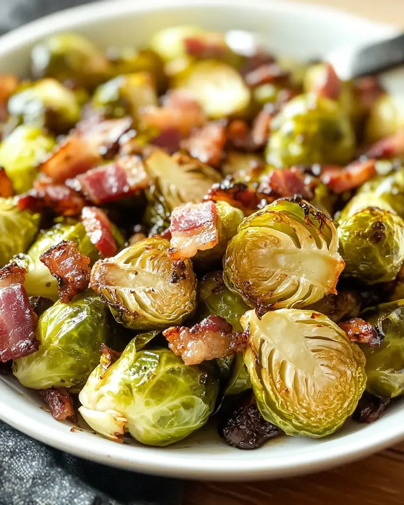 Rosenkohl aus dem Ofen mit Balsamico-Creme und Schweinebauch