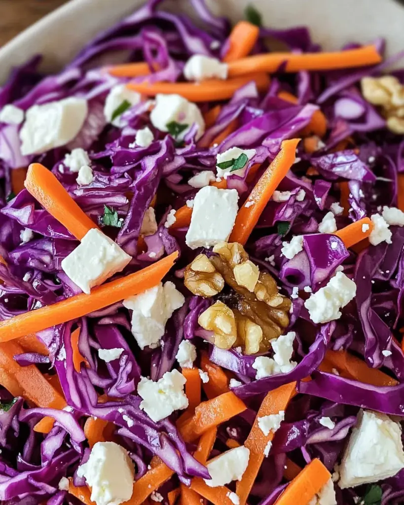Rotkohlsalat mit Feta & Möhren