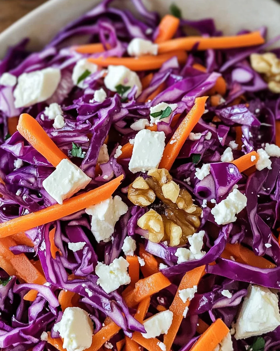 Rotkohlsalat mit Feta & Möhren