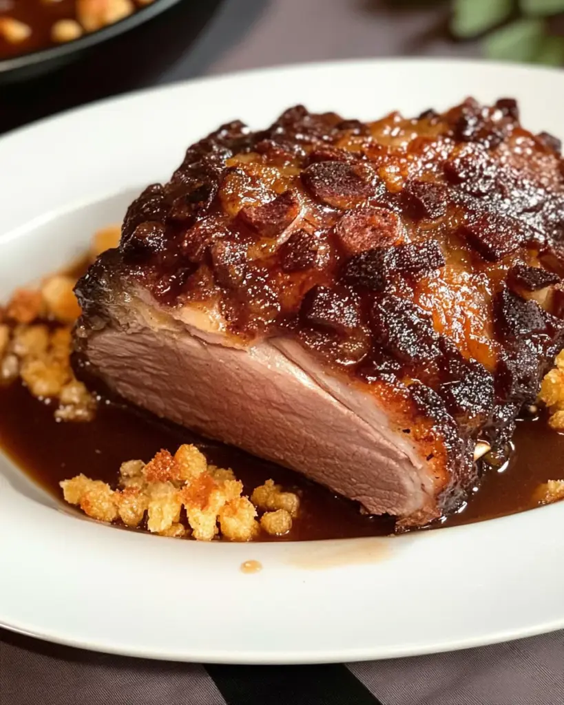Schweinekrustenbraten Wikinger Art mit Biersauce