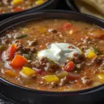 Silvestersuppe mit Hackfleisch und Schmand