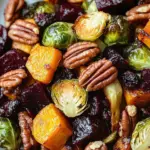 Winter Vegetable Salad with Butternut Squash, Brussels Sprouts, and Beets